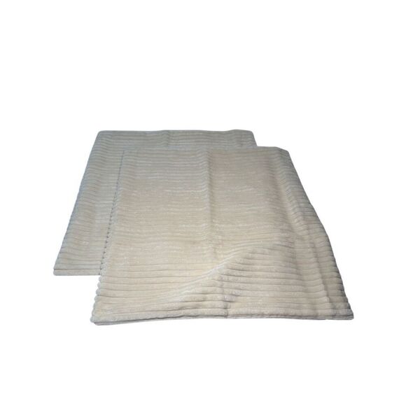 Faux fur plush cream 18” cream throw pillow covers pkg of 2. #M-1850 - Picture 2 of 6